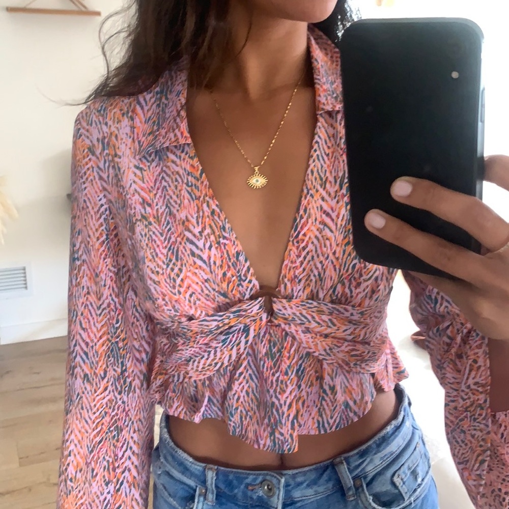 Pink Flow Blouse Top